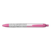 Stylo Noir Dégradé et cristaux roses solides (Dos)