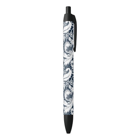 Stylo Noir Dentelle blanche 2 (Bas (Vertical))