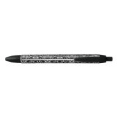 Stylo Noir Dentelle florale blanche (Dos)