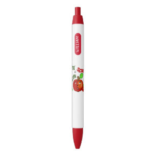 Stylo Noir Des pommes amusantes à l'école