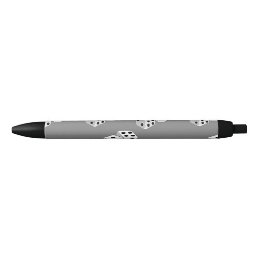 Stylo Noir Dés sur motif gris (Devant)