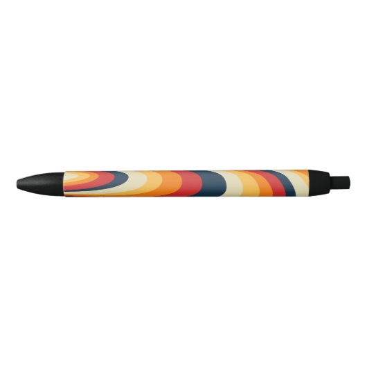 Stylo Noir Design abstrait et coloré (Devant)