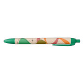 Stylo Noir Design Atomique Rétro Milieu de Siècle (Bas)
