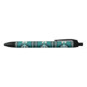 Stylo Noir Design aztèque en couleur turquoise (Haut)