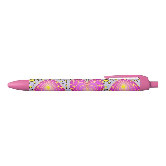 Stylo Noir Design Coeur coloré (Haut)