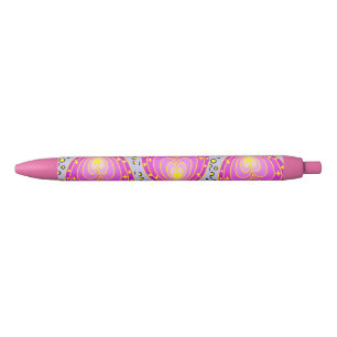 Stylo Noir Design Coeur coloré