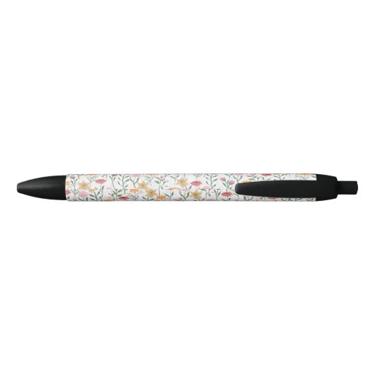 Stylo Noir Design couleur Fleur sauvage aquarelle (Dos)