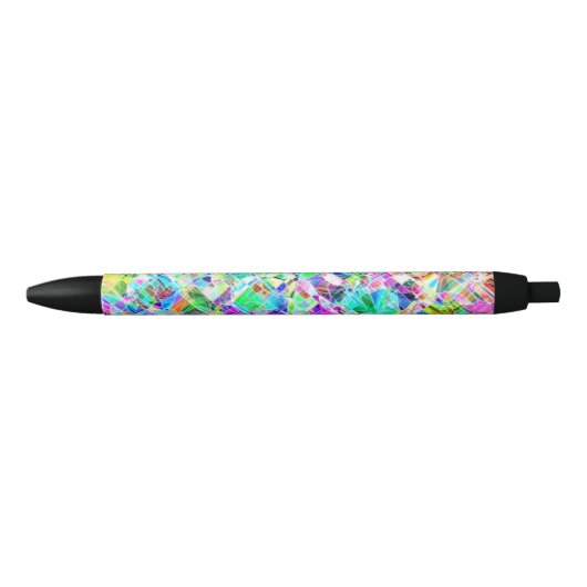 Stylo Noir Design de fragments colorés mignons (Devant)