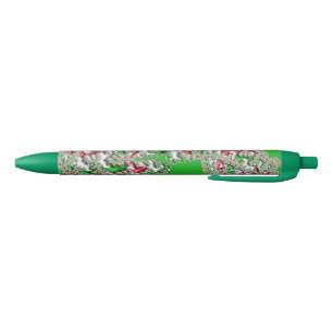 Stylo Noir Design de Noël Vert Rouge Blanc