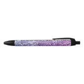Stylo Noir Design floral complexe dans les tons violets et bl (Haut)