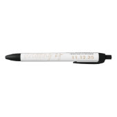 Stylo Noir Design Gold Foil Script Effet Mariage Faveur (Bas)