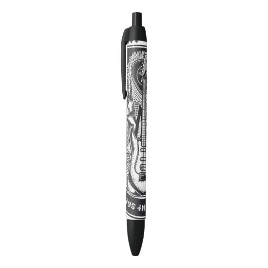 Stylo Noir Design Guitar Rock (Haut (Vertical))