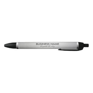 Stylo Noir Design moderne chic noir & argent Foil Créateur