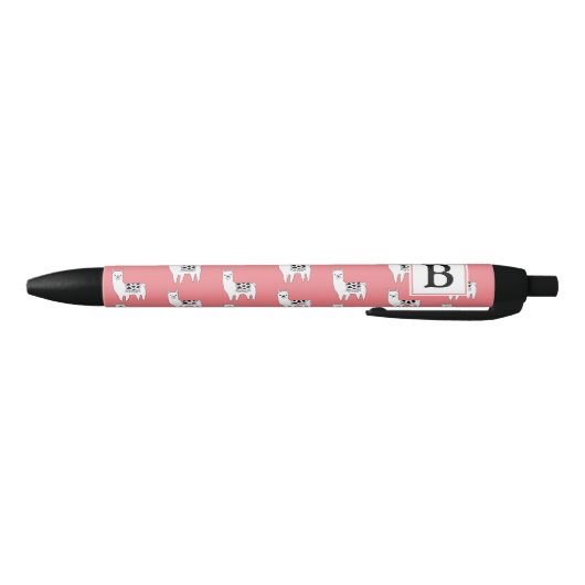 Stylo Noir Design moderne Sketchy Aztec Llama (Bas)