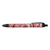 Stylo Noir Design psychédélique rouge blanc et noir (Haut)