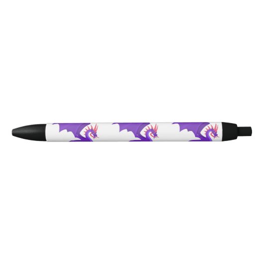Stylo Noir Dessin animé de dragon violet (Devant)