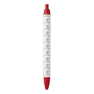 Stylo Noir Dessin simple de contour de chien en peluche dalma