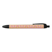 Stylo Noir Deux Fleurs Roses (Haut)