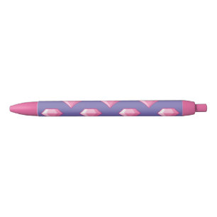Stylo Noir Diamant rose Pixel