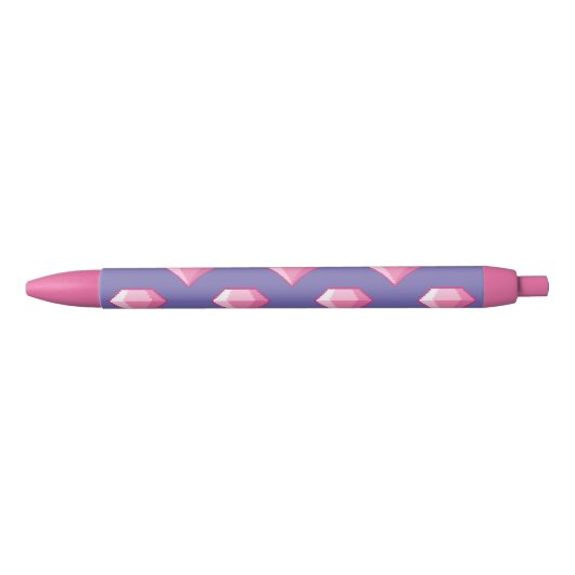 Stylo Noir Diamant rose Pixel (Devant)