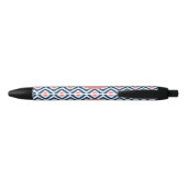 Stylo Noir Diamants bleu et corail monogrammes Ikat Motif (Dos)