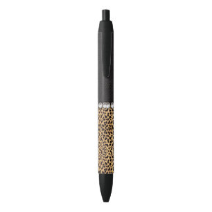 Stylo Noir Diamants de fausse pierre de tache de léopard