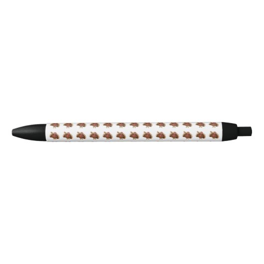 Stylo Noir Dinde avec tranche de tarte (Devant)