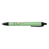 Stylo Noir Dinosaure Aquarelle Cute Avec Nom Enfant (Bas)