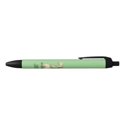 Stylo Noir Dinosaure Aquarelle Cute Avec Nom Enfant (Haut)