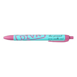 Stylo Noir "DIVA" - "nous adorons la terre que vous marchez
