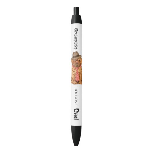 Stylo Noir Dogue de Bordeaux Papa (devant Vertical)