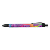 Stylo Noir Doodle coloré Rainbow Hearts Motif (Haut)