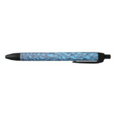 Stylo Noir Doux gouttes de pluie sur verre bleu (Bas)