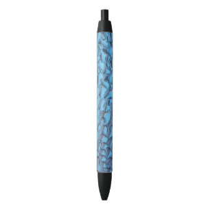 Stylo Noir Doux gouttes de pluie sur verre bleu