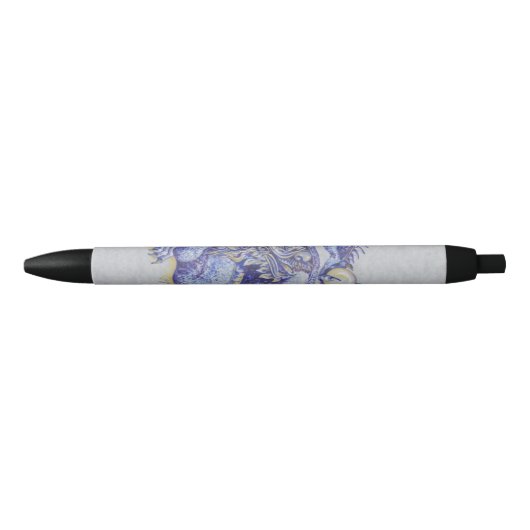Stylo Noir Dragon bleu (Devant)