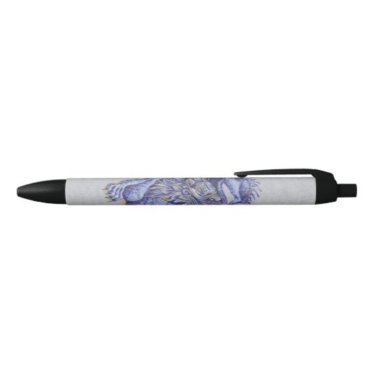 Stylo Noir Dragon bleu (Haut)