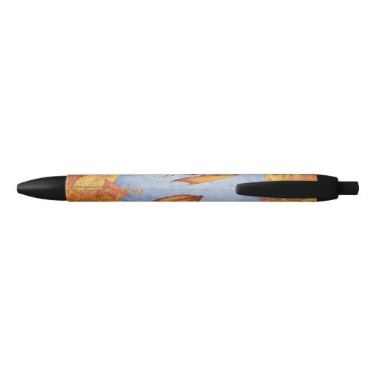 Stylo Noir Dragon d'Orange d'Art Imaginaire d'automne (Dos)
