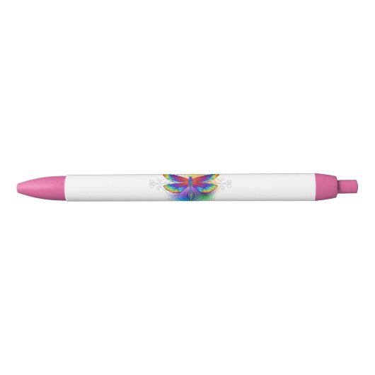 Stylo Noir Dragonfly en arc-en-ciel (Devant)