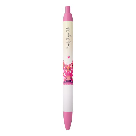 Stylo Noir Dragons roses (devant Vertical)