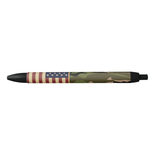 Stylo Noir Drapeau américain (Devant)