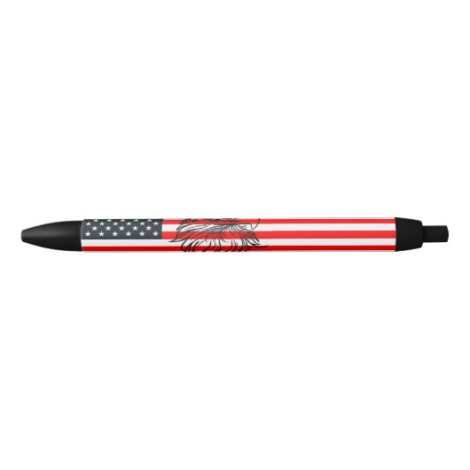 Stylo Noir Drapeau américain (Devant)