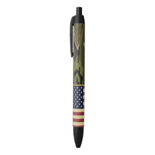 Stylo Noir Drapeau américain Camo
