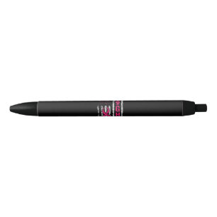 Stylo Noir Drapeau américain de sensibilisation au cancer du