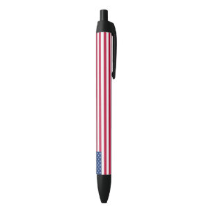 Stylo Noir Drapeau américain patriotique États-Unis stèles