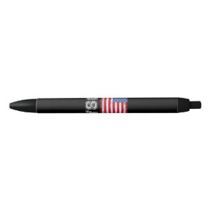 Stylo Noir Drapeau Américain Patriotique Pour Hommes Femmes E
