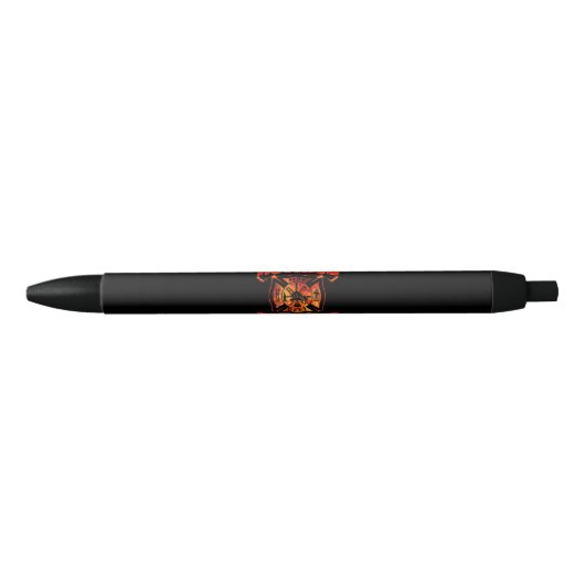 Stylo Noir Drapeau américain pompier Red Line US Firefighter (Devant)