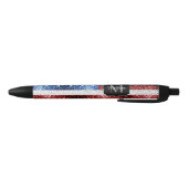 Stylo Noir Drapeau américain rouge blanc brillant parties sci (Bas)