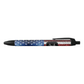 Stylo Noir Drapeau américain rouge blanc brillant parties sci (Haut)