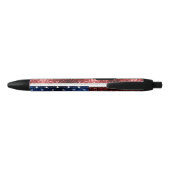 Stylo Noir Drapeau américain rouge blanc brillant parties sci (Dos)