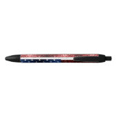 Stylo Noir drapeau américain rouge blanc brillant parties sci (Dos)